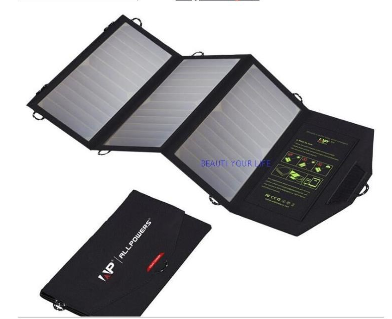 Paneles solares Cargador de panel solar USB doble impermeable plegable portátil 5V / 2.1A