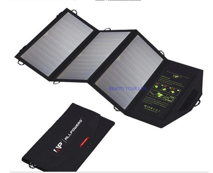 Panells solars portàtil plegable impermeable doble 5V/2.1A carregador de panells solars USB