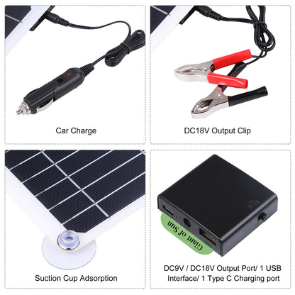 Kit de panel solar de 200W Cargador de batería de 12V