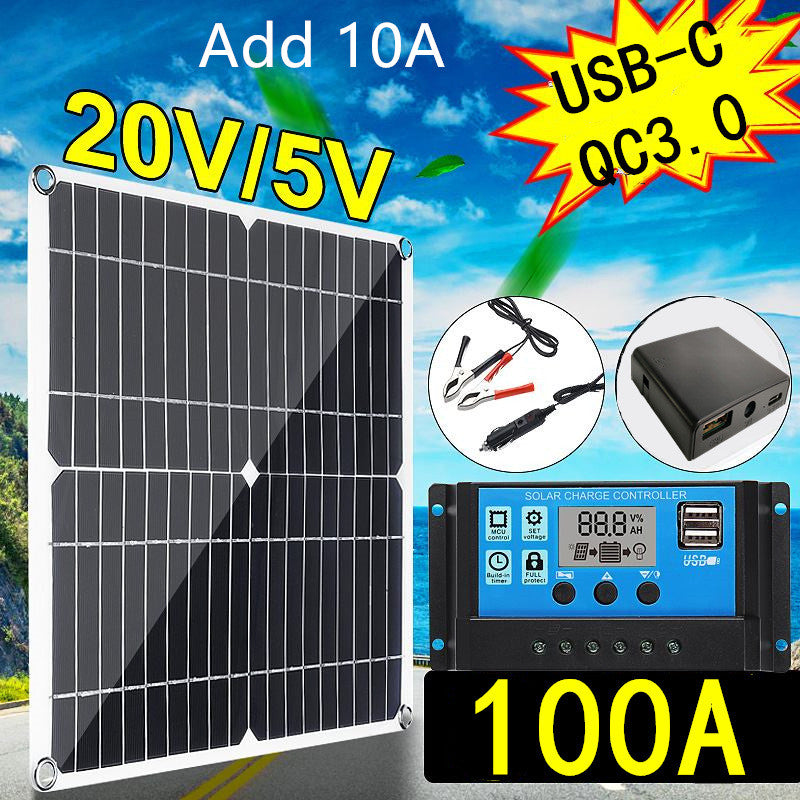 Kit de panel solar de 200W Cargador de batería de 12V