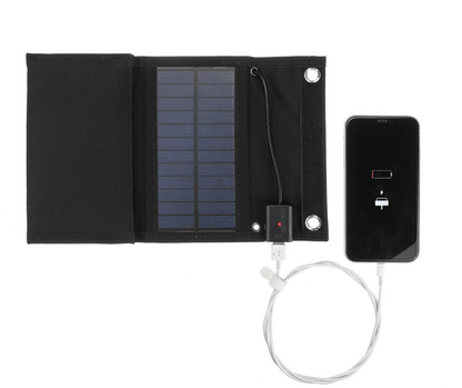 Nuevo paquete plegable de panel solar de cristal único 25w5v Panel de carga solar para teléfono móvil plegable flexible para exteriores