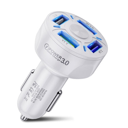 USLION 4 ports USB de càrrega de cotxe 48W ràpida 7A Mini càrrega ràpida per a iPhone 11 Xiaomi Huawei Adaptador de carregador de telèfon mòbil al cotxe