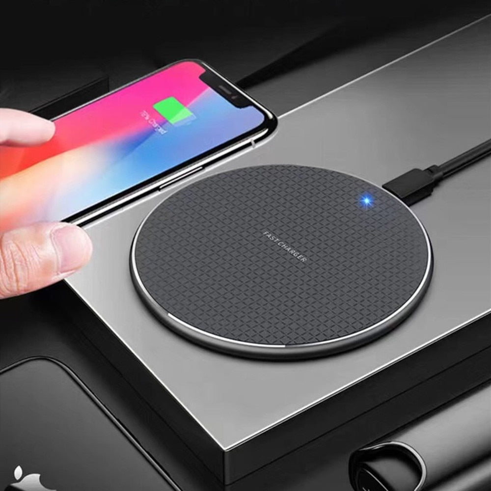 10W Qi Wireless Charger For iPhone 8 X XR XS Max QC3.0 10W Fast Wireless Charging for Samsung S9 S8 Note 9 S10 Charging Pad