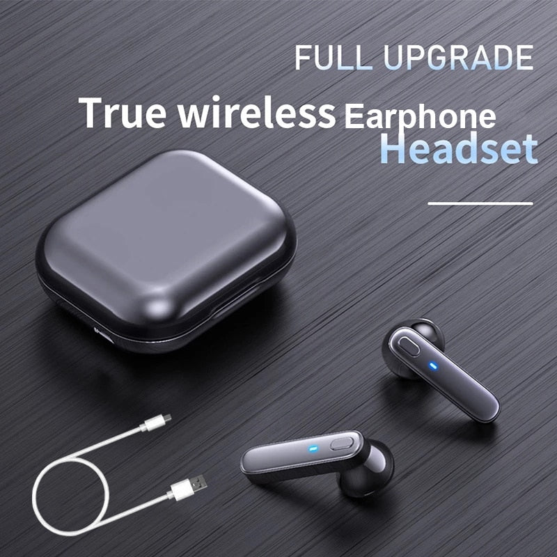 TWS Earphone Bluetooth-compatible Wireless Headset Deep Bass Earbuds True Wireless Stereo Headphone With Mic Sport Earphone