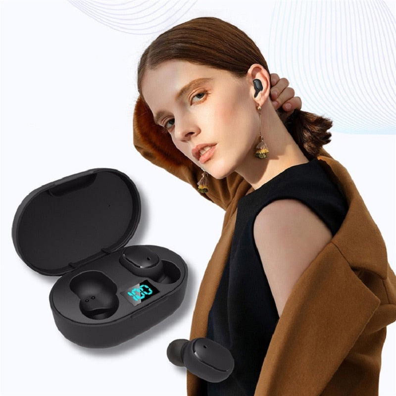 Nou auricular Bluetooth de pantalla digital intel·ligent E6s Mini auriculars esportius sense fil estèreo in-ear