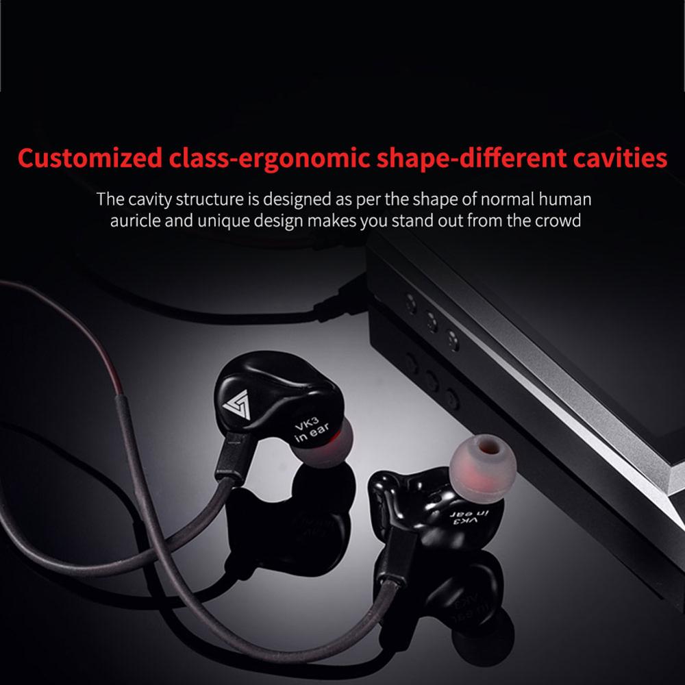 QKZ VK3 In-Ear Earphones for Mobile Phone Tablet Earbuds Special Edition Headset With Mic Metal Heavy Bass Earphone