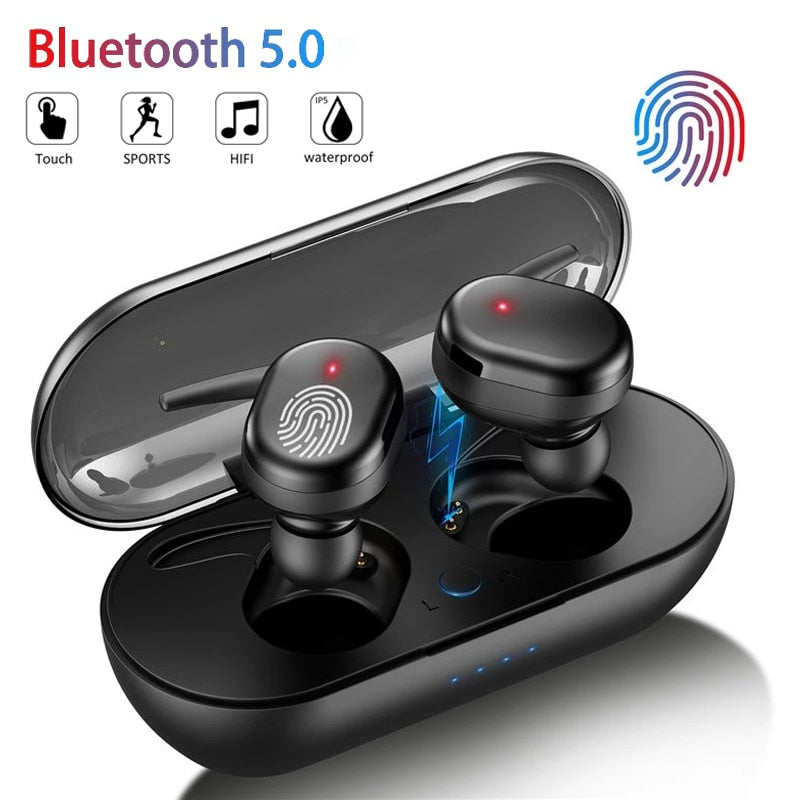 Auriculars Bluetooth Y30 Auriculars sense fil Control tàctil Auriculars esportius Micròfon funciona a tots els telèfons intel·ligents Auriculars de música TWS