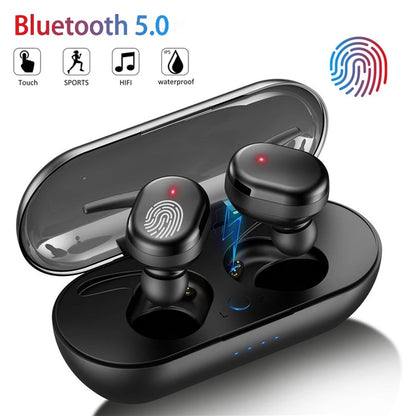 Y30 Auriculares Bluetooth Auriculares inalámbricos Control táctil Auriculares deportivos Micrófono Funciona en todos los teléfonos inteligentes Auriculares de música TWS