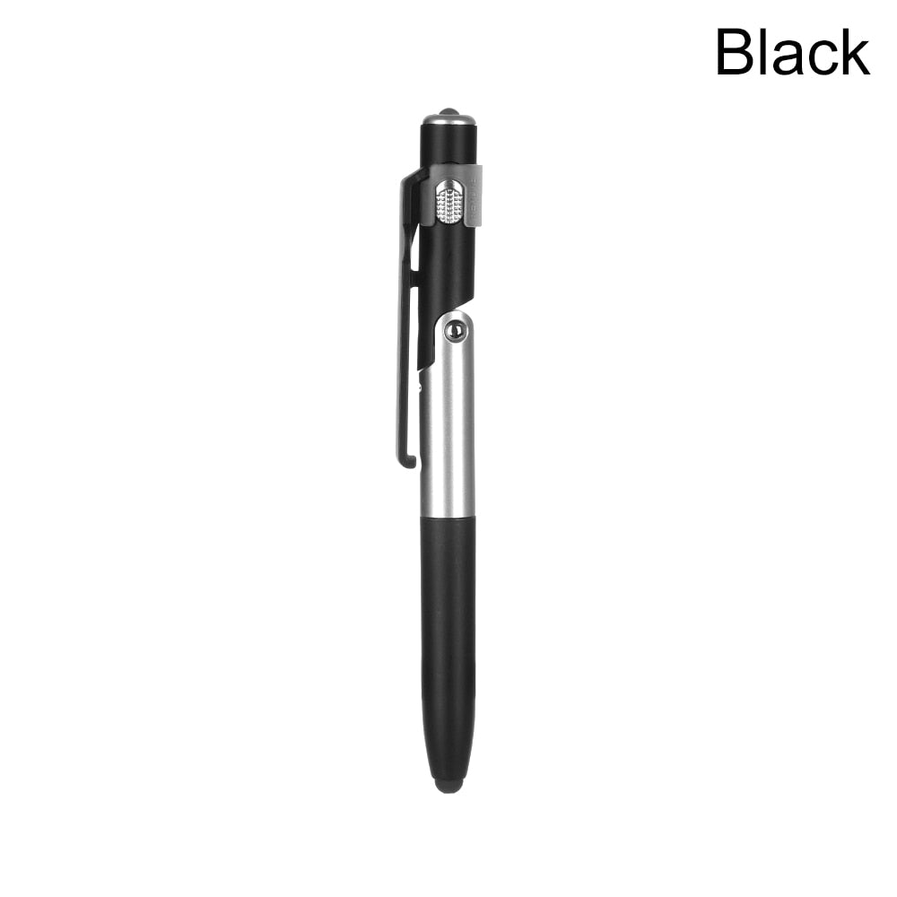 Bolígrafo plegable 4 en 1, bolígrafo táctil con pantalla Stylus, mini bolígrafo capacitivo Universal con LED para tableta y teléfono móvil