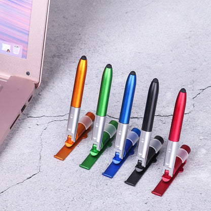 Bolígrafo plegable 4 en 1, bolígrafo táctil con pantalla Stylus, mini bolígrafo capacitivo Universal con LED para tableta y teléfono móvil