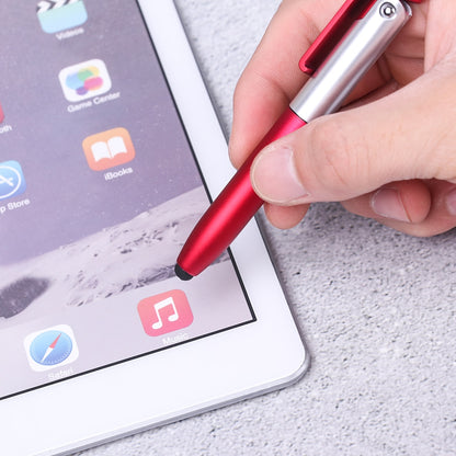 Bolígrafo plegable 4 en 1, bolígrafo táctil con pantalla Stylus, mini bolígrafo capacitivo Universal con LED para tableta y teléfono móvil