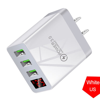 Cargador USB 3,0 de carga rápida para iPhone 12 pro 11 Xiaomi Samsung Huawei 5V 3A pantalla Digital cargador de teléfono de pared de carga rápida