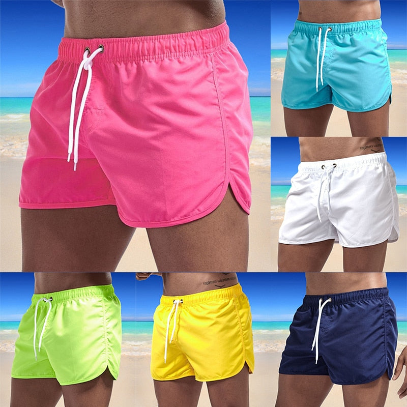 Bañador de verano 2021 para hombre, pantalones cortos, ropa de playa de marca, traje de baño para hombre, ropa de playa transpirable de cintura baja, ropa de Surf