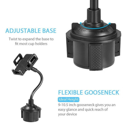 Soporte Universal ajustable de 360 ​​grados para taza de coche, soporte para teléfono móvil, soporte para iPhone, Samsung, soporte Universal para teléfono de coche