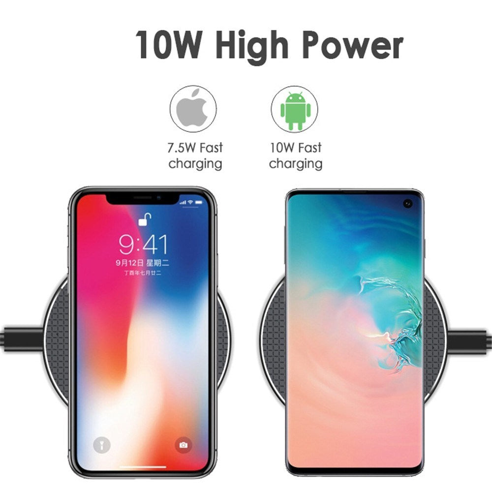 10W Qi Wireless Charger For iPhone 8 X XR XS Max QC3.0 10W Fast Wireless Charging for Samsung S9 S8 Note 9 S10 Charging Pad