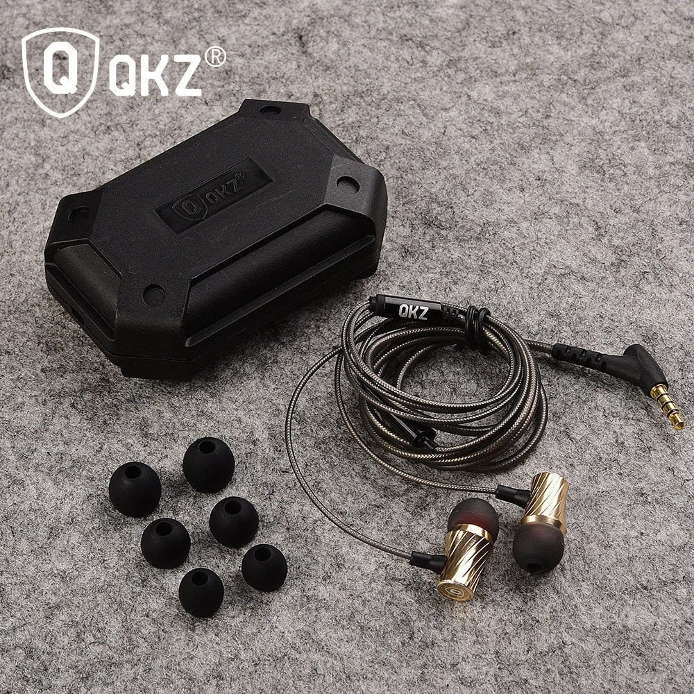 QKZ DM3 Sports Earphones Wired In-ear Heavy Bass Earphones HIFI DJ 3.5mm Earbuds for Mobile Phone Tablet MP3 Player Earphones