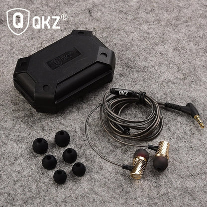 Auriculars esportius QKZ DM3 Auriculars amb cable per a l'orella Auriculars de graves pesats HIFI DJ Auriculars de 3,5 mm per a telèfons mòbils, tauleta, reproductor de MP3, auriculars