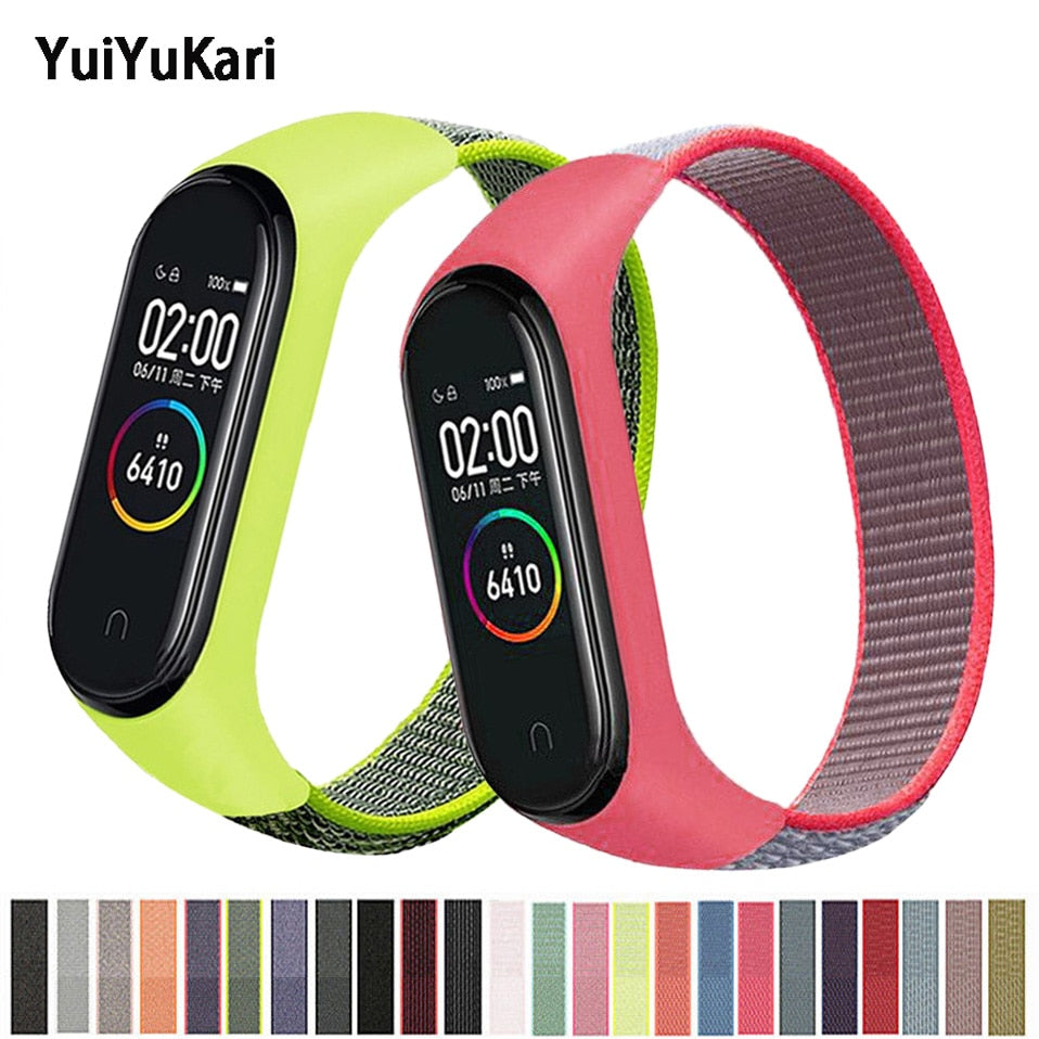 Pulsera para mi band 5 6 Correa Nylon Sport loop reloj Cinturón pulsera correa Miband correa Pulsera para xiaomi Mi band 4 3 Pulsera