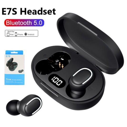 E7S Tws Wireless Headphones Bluetooth Earphones with box bass Headsets with Mic Sport Noise Cancelling Earbuds For Xiaomi iPhone