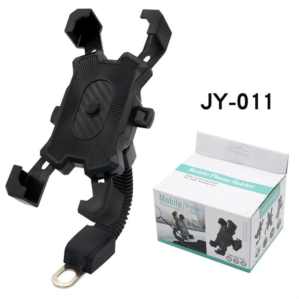 Bike Motor Phone Holder for 4.5-6.8inches Cell Phone Bicycle Motorcycle Bracket Handlebar Rearview Grip Universal Phone Support