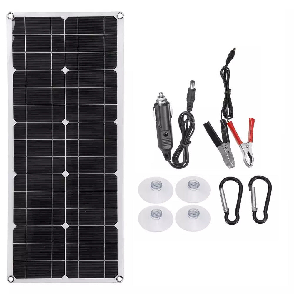 30W 100W 18V Semi-flexible Solar Panel Outdoor Solar Charging Panel USB Phone Charger