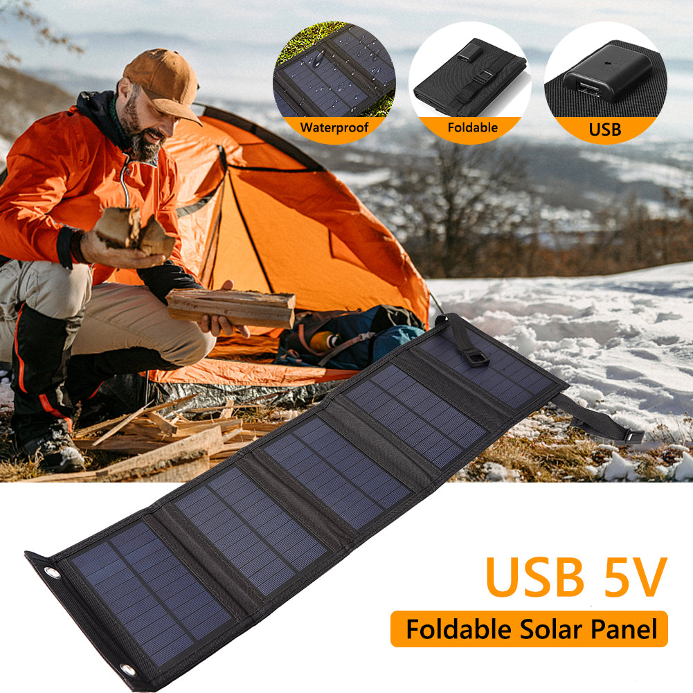 Panel solar plegable portátil para viajes al aire libre